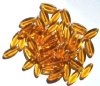 50 16x6mm Transparent Topaz Narrow Flat Oval Beads